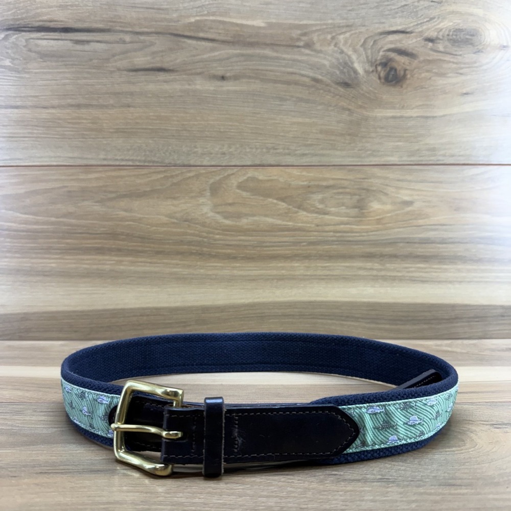 Vineyard Vines Mens Belt Size 32 Fish Sea Golf Preppy Ivy Business Casual